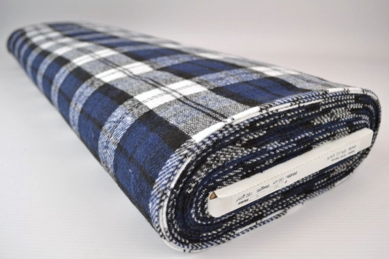 MØRKEBLÅ OG HVID SKOTSKTERNET FLANNEL