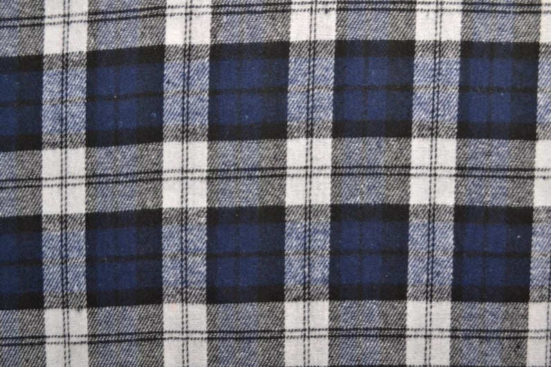 MØRKEBLÅ OG HVID SKOTSKTERNET FLANNEL