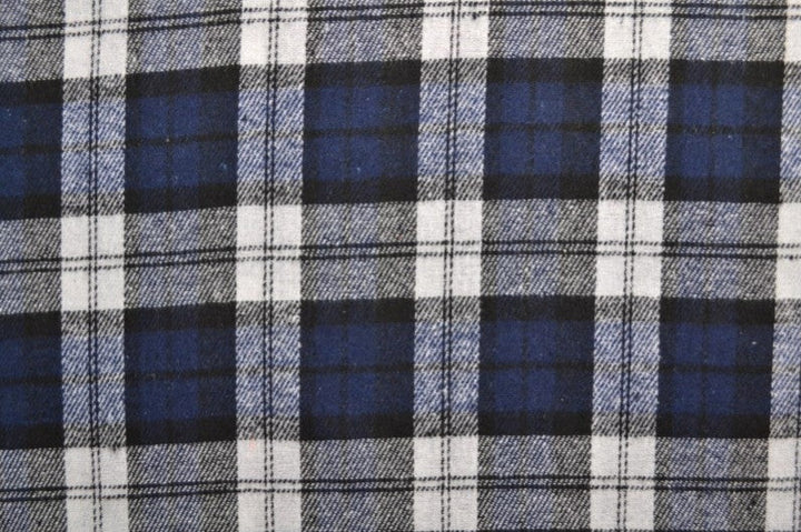 MØRKEBLÅ OG HVID SKOTSKTERNET FLANNEL