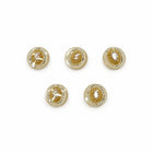 TRANSPARENT CREME/BEIGE KNAPPER MED GULD- OG SØLVDETALJER 5 STK.