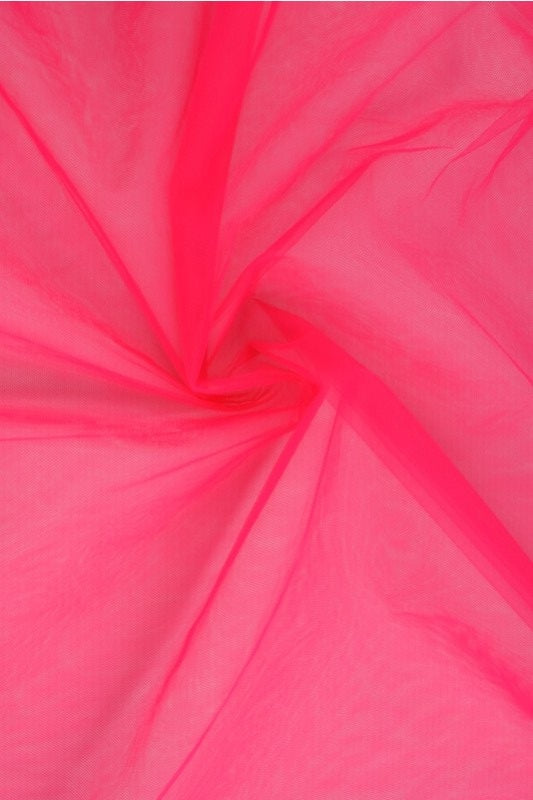 KIRSEBÆRPINK brandhæmmende blød tyl, 300 cm bred