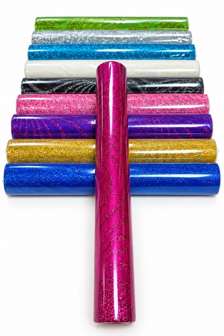 Tyl med glimmer – glitrende bordløber – fuchsia