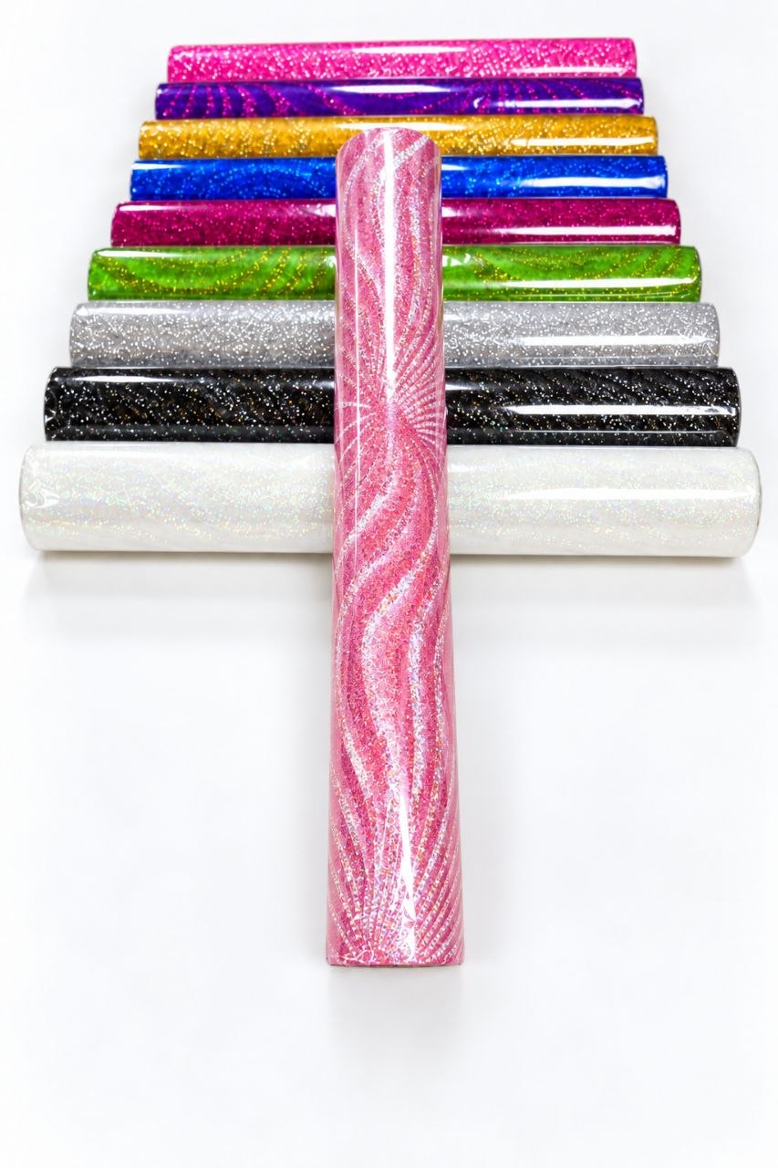 Tyl med glimmer – glitrende bordløber – pink