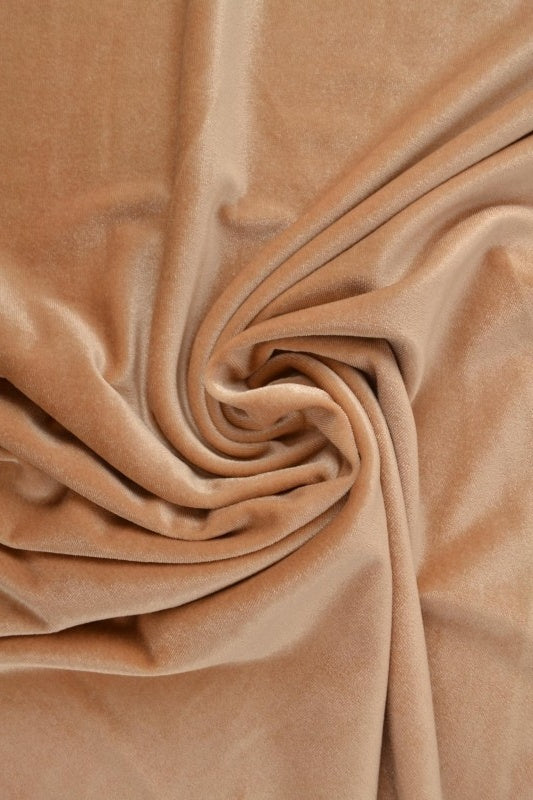 CAMEL VELOUR MED STRÆK