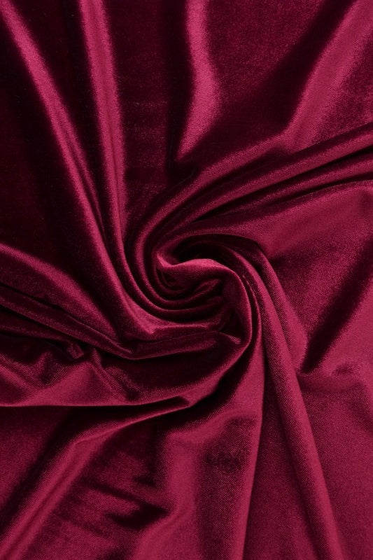 VINRØD VELOUR MED STRÆK