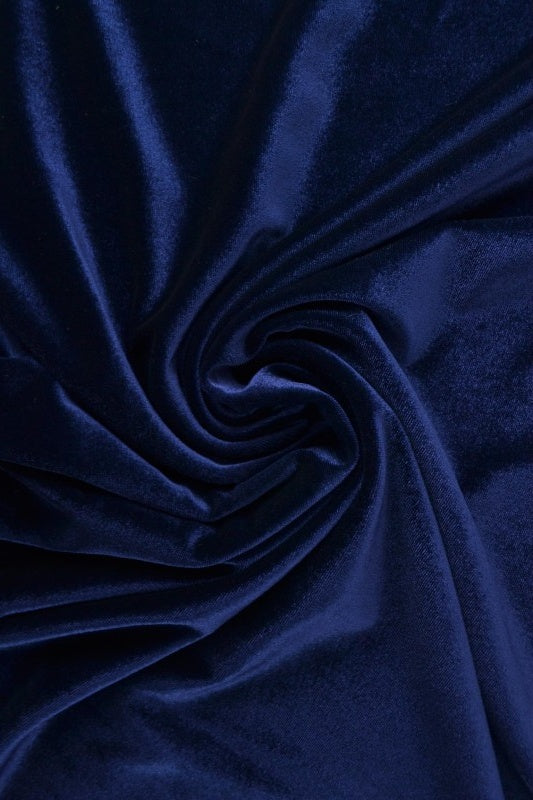 NAVY VELOUR MED STRÆK