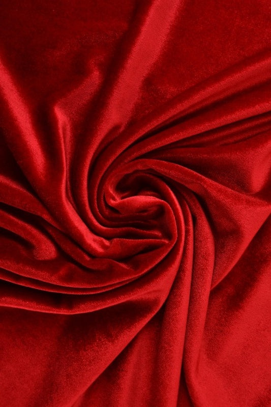 RØD VELOUR MED STRÆK