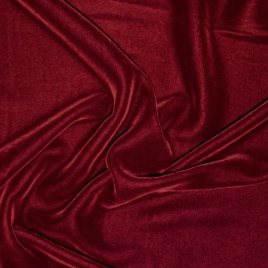 VINRØDT MICRO VELOUR STOF (billede 1 af 3)