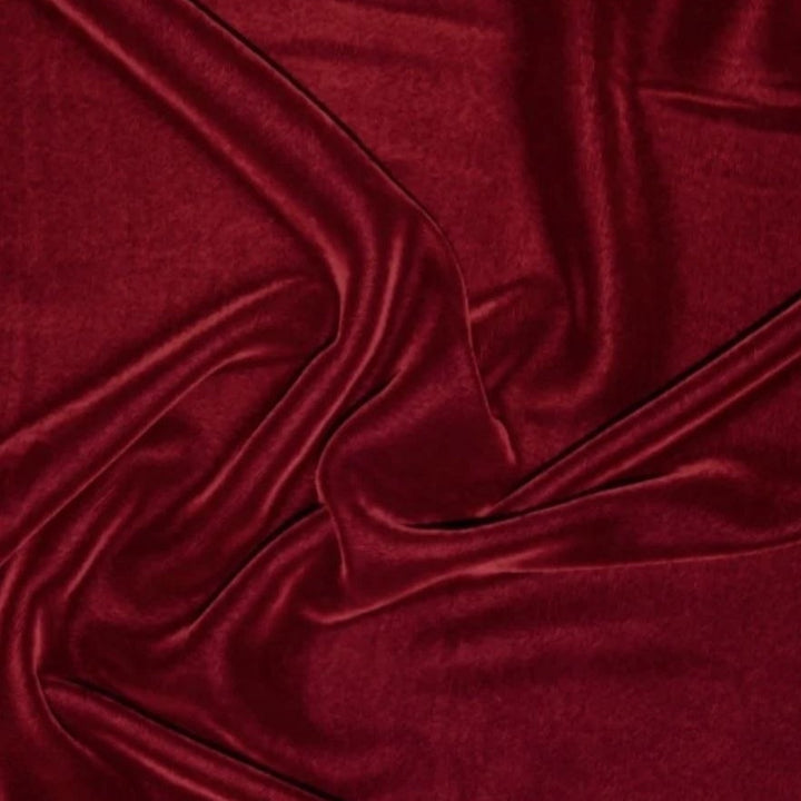VINRØDT MICRO VELOUR STOF (billede 1 af 3)