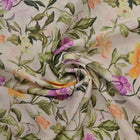 VISKOSE STOF MED BOTANISK BLOMSTERPRINT
