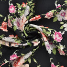 VISKOSE STOF MED ROMANTISK BLOMSTERPRINT
