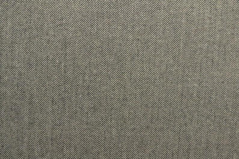 BEIGE ULD/POLYESTER STOF MED TWEEDSTRUKTUR OG SILDEBENSMØNSTER