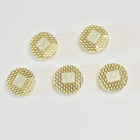 BEIGE KNAPPER MED SØLV GLIMMER 5 STK.