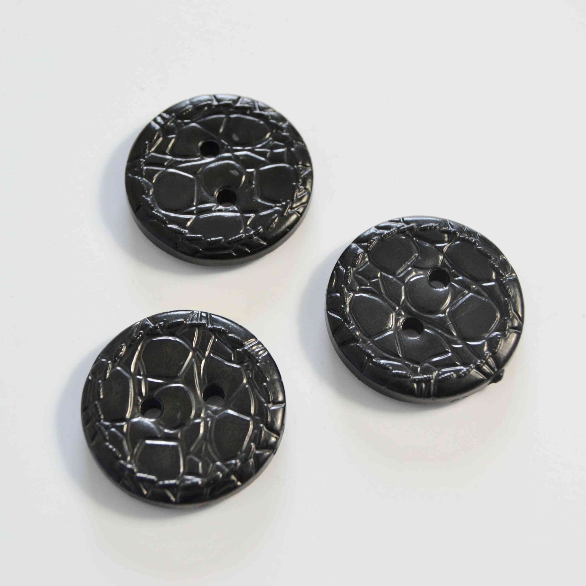 G&M Knapper KNAP 2-HULS SORT MØNSTER 30 MM