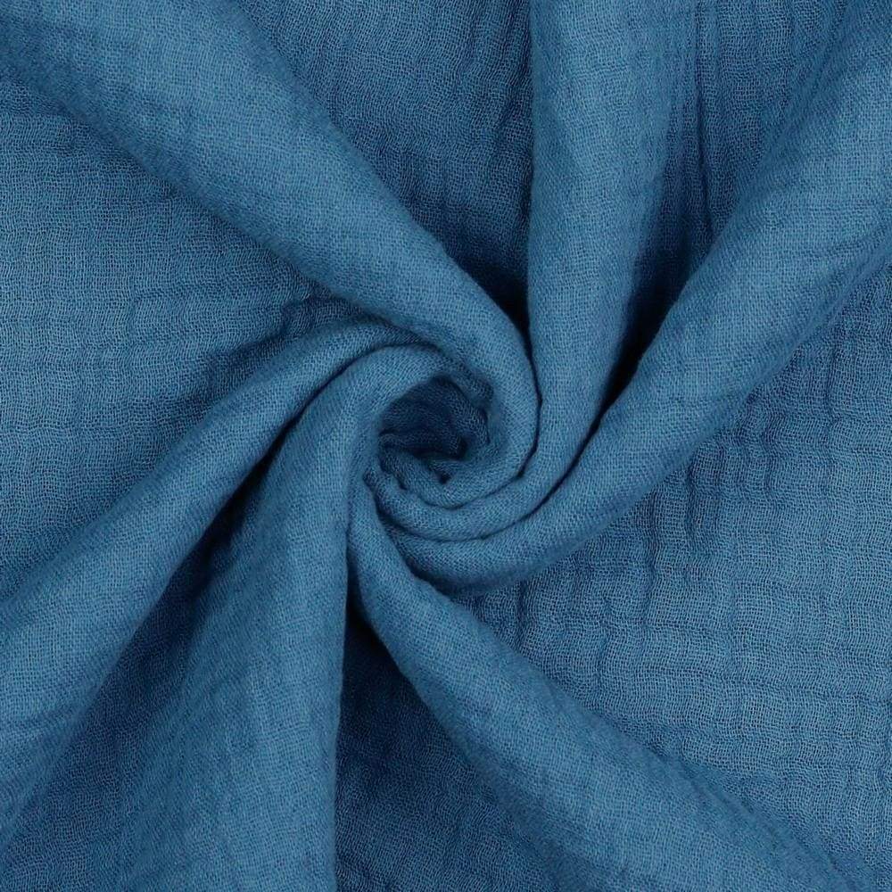 G&M Økologisk Musselin / Double Gauze INDIGO BLÅ ØKOLOGISK MUSSELIN / DOUBLE GAUZE