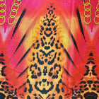 RØD SILKE M. LEOPARD MØNSTER